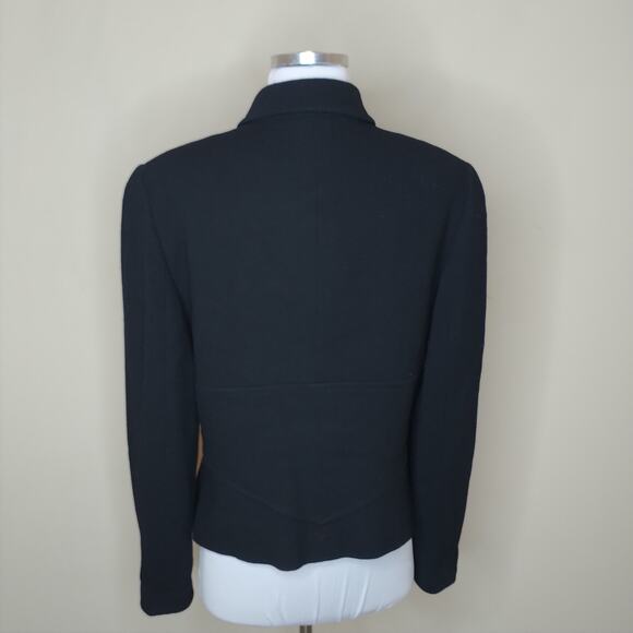 Carlisle Black Wool Jacket Blazer Zip Front Vintage - Picture 4 of 6